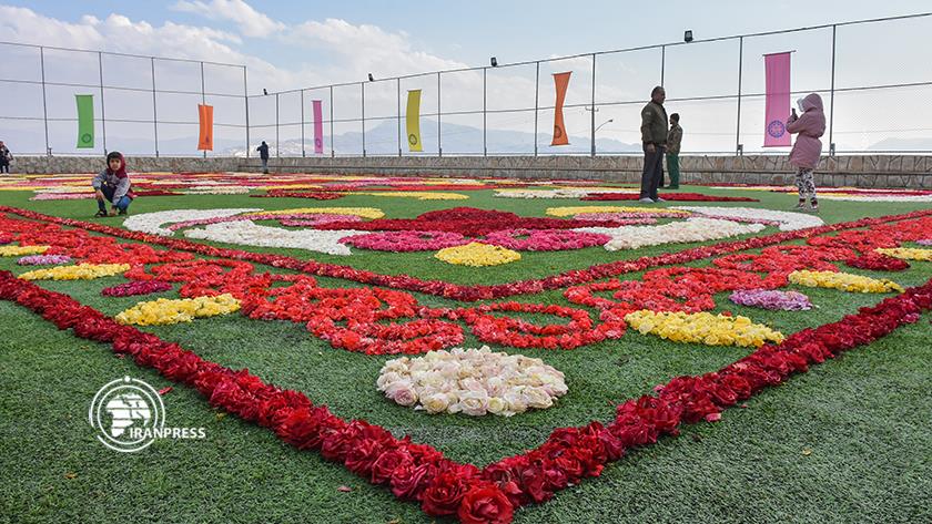 Iranpress: Biggest Middle Eastern floral rug showcased in central Iran