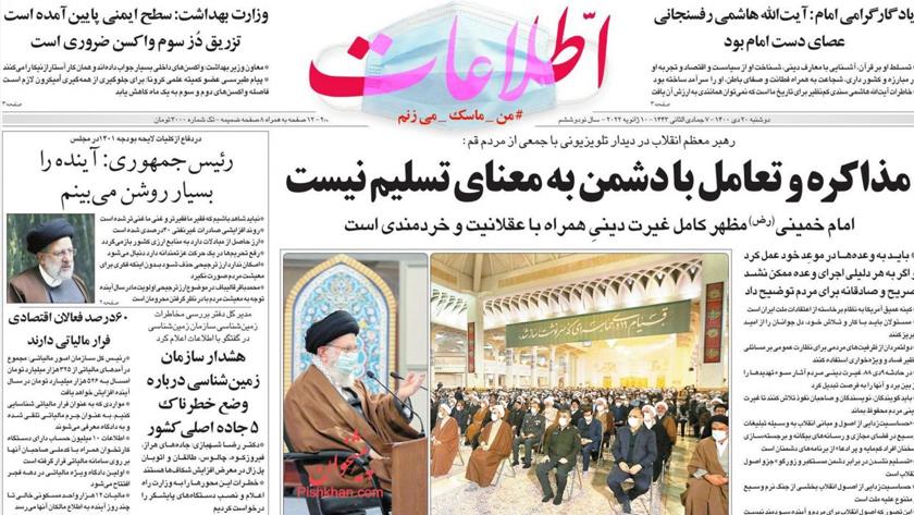 Iranpress: Iran Newspapers: Leader says that negotiation does not mean surrender
