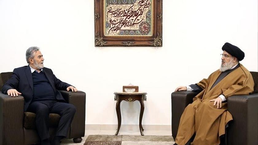 Iranpress: Sayyed Hassan Nasrallah, Ziyad al-Nakhalah discuss developments in Palestine
