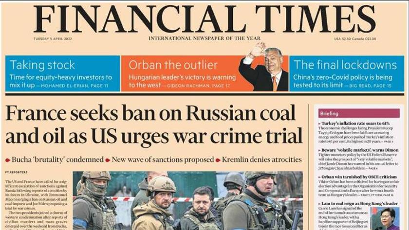 Iranpress: World Newspapers: France seeks ban on Russian coal and oil