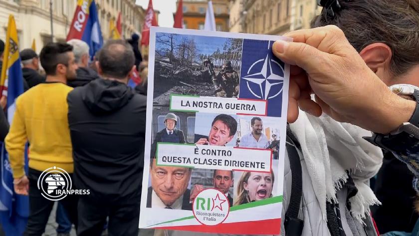 Iranpress: Italian protesters blame NATO for waging war in Ukraine