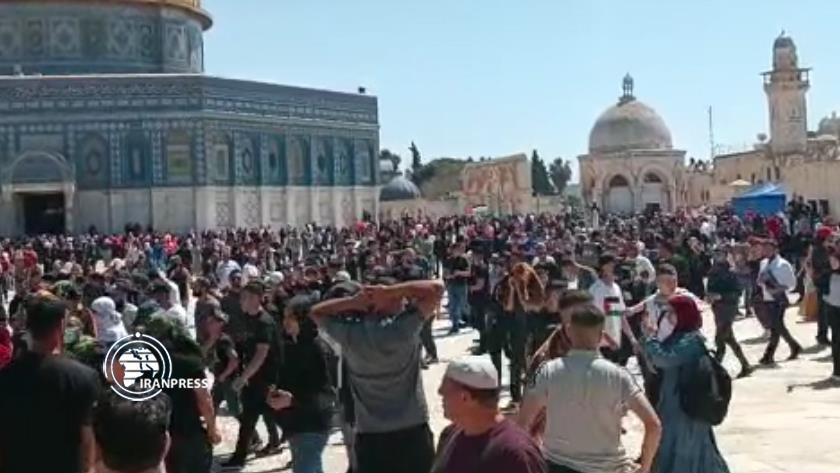 Iranpress: Palestinians protest around Al-Aqsa Mosque 