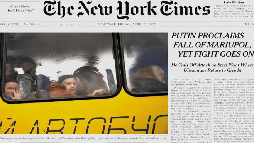 Iranpress: World Newspapers: Putin claims fall of Mariupol