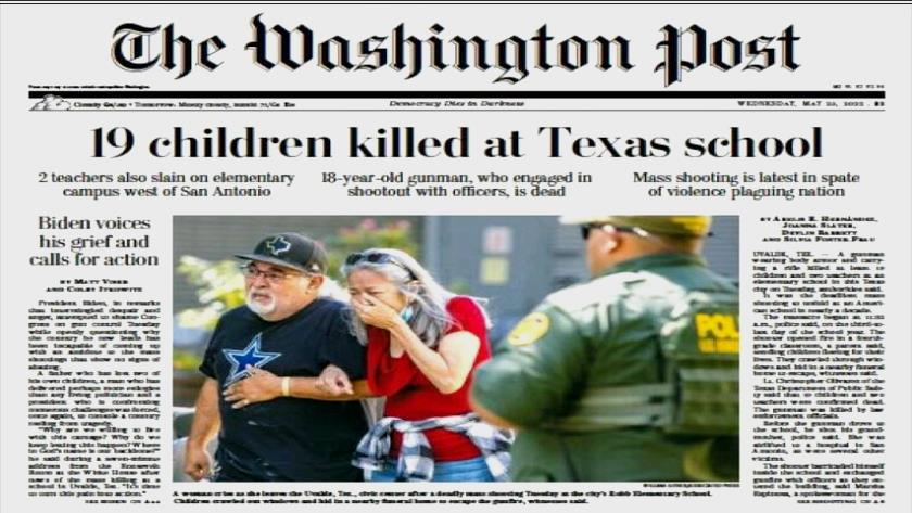 Iranpress: World Newspapers: 19 children killed at Texas school