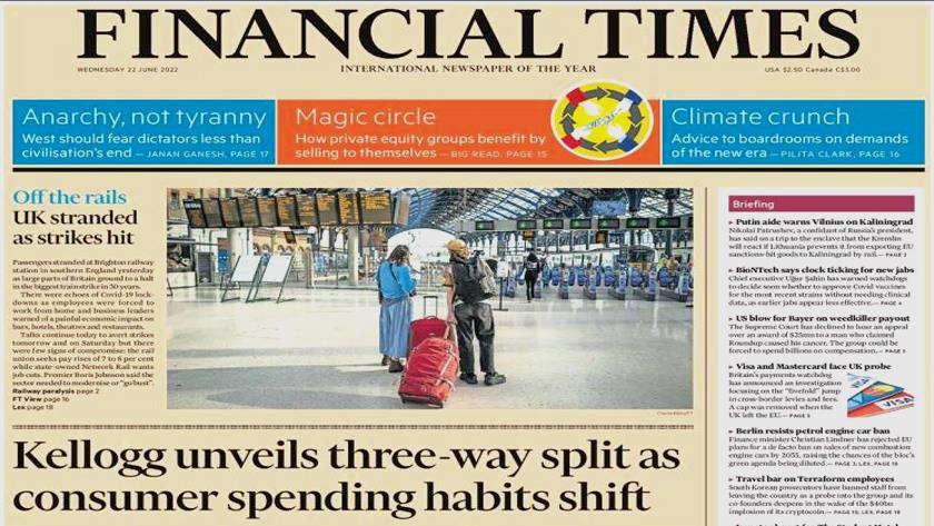 Iranpress: World Newspapers: UK stranded as rail strike hit 