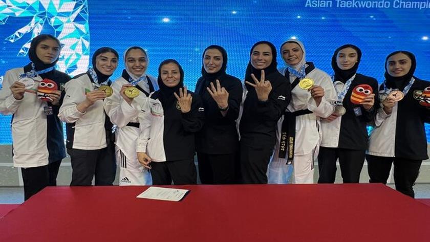 Iranpress: Iranian women stand 1st in Asian taekwondo competitions