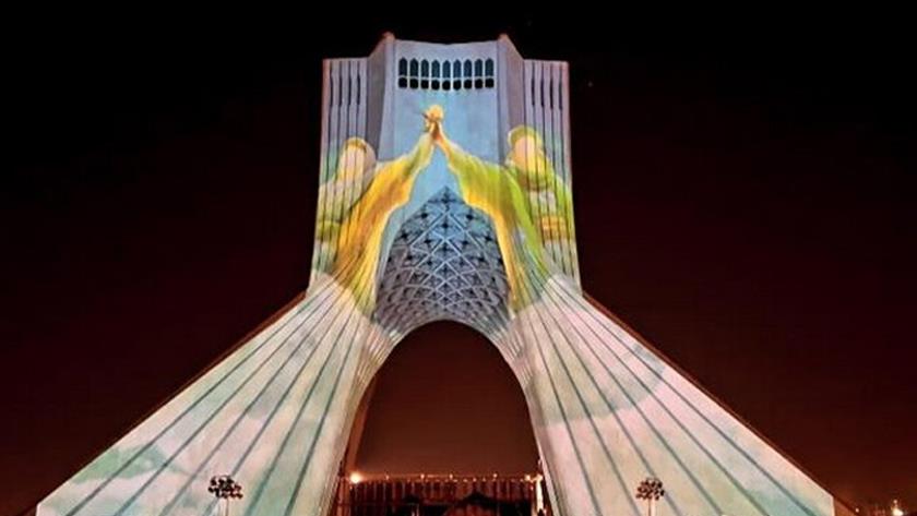 Iranpress: Video mapping performed on Azadi Tower to mark Eid al-Ghadir 