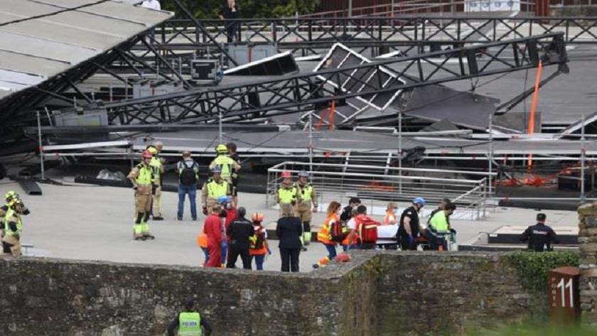 Iranpress: Spain: One killed, dozens injured as high winds cause stage collapse