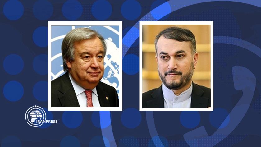 Iranpress: Amir-Abdollahian to Guterres: Nuclear weapons have no place in Iran