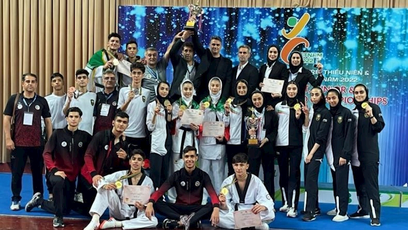 Iranpress: Iranian junior taekwondo team stands first in 2022 Asian Cup
