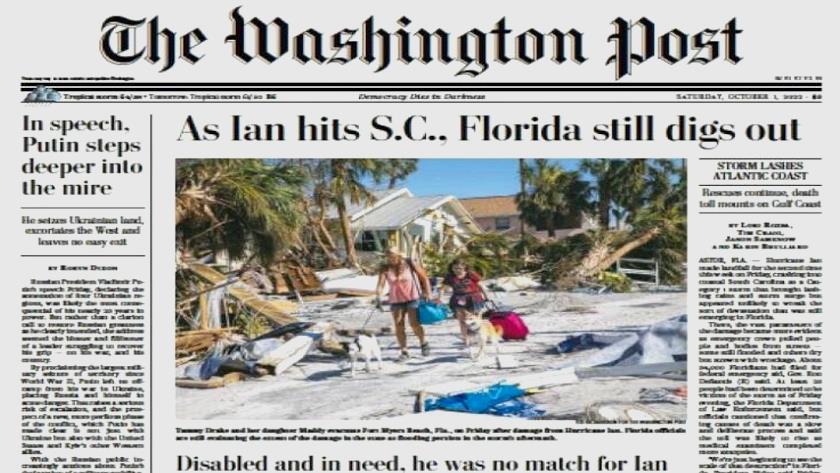 Iranpress: World Newspaper: As Ian hits S.C., Florida still digs out