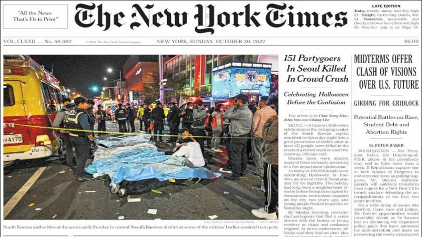Iranpress: World newspapers: 151 party-goers in Seoul killed in crowed crush
