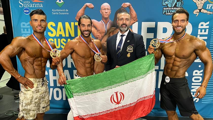 Iranpress: Iranian bodybuilders collect 10 colorful medals in Spain