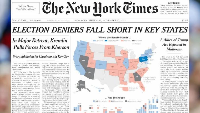 Iranpress: World Newspapers: Election deniers fall short in key states in US