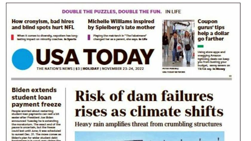Iranpress: World Newspapers: Risk of dam failures rises in US as climate shifts 