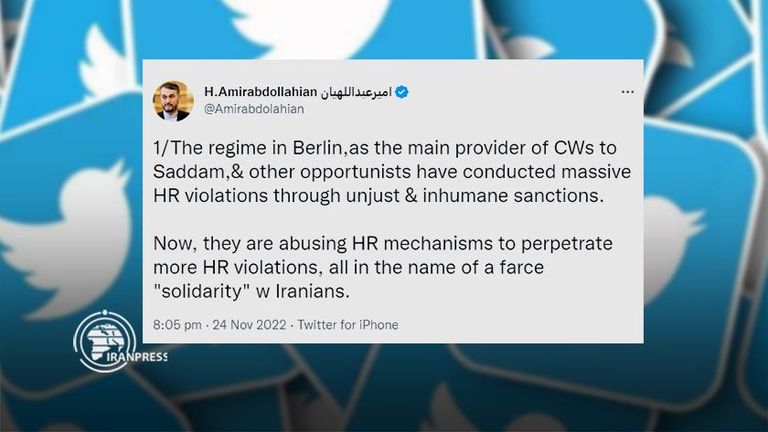 Iranpress: Amir-abdollahian: German regime, human rights violator for years