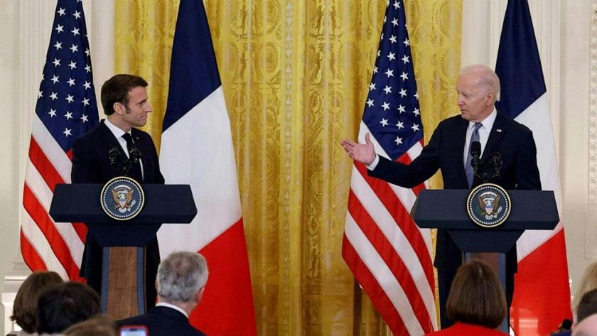 Iranpress: Biden, Macron issue joint statement against Iran
