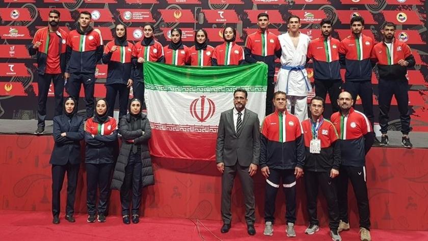 Iranpress: Iranian karatekas collect 16 medals on 2nd day of 18th Asian Karate C