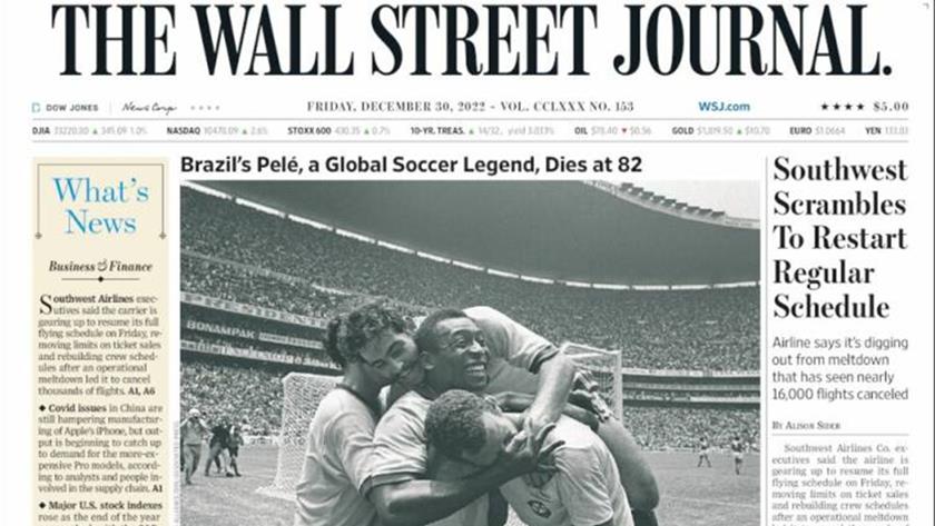 Iranpress: World Newspapers: Pelé, the global face of football, dies at 82