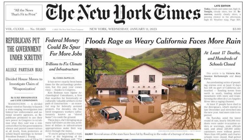 Iranpress: World Newspaper: Floods rage as weary California faces more rain 