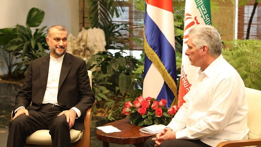 Iranpress: Iran FM, Cuban president confer on bilateral ties