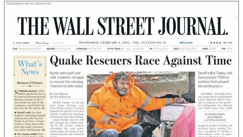 Iranpress: World Newspapers: Quake rescuers race against time in Türkiye, Syria 