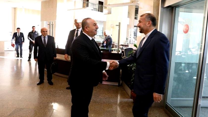 Iranpress: Amir-Abdollahain, Çavuşoğlu confer on latest intl. developments