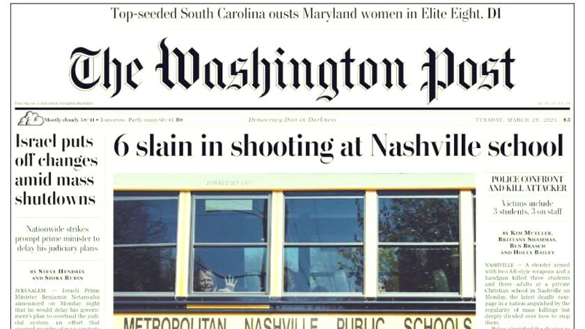 Iranpress: World Newspapers: 6 killed in shooting at US Nashville school 