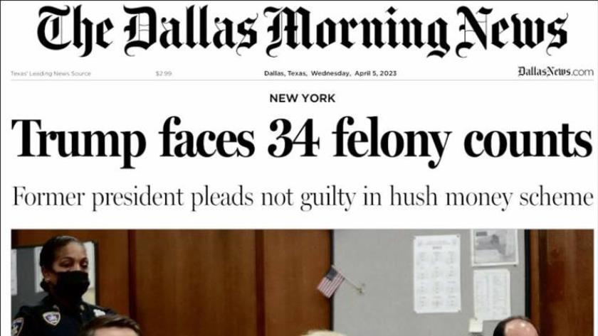 Iranpress: World newspapers: Trump faces 34 felony counts