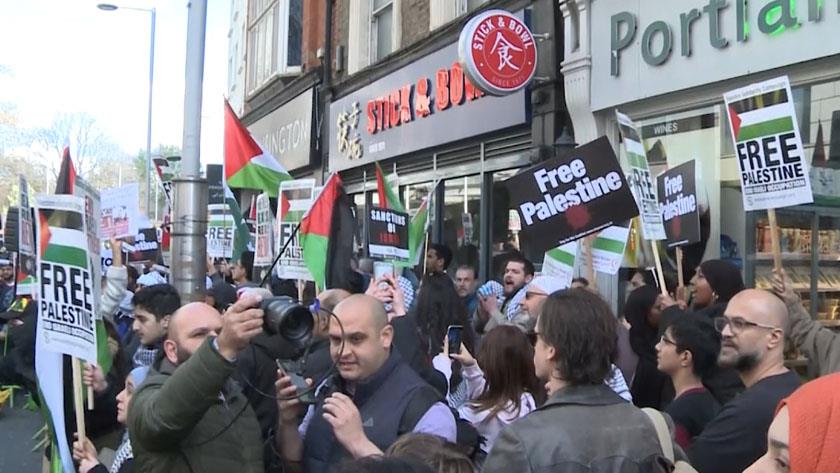 Iranpress: Demonstrations in support of Palestine continues in London