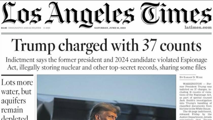 Iranpress: World Newspapers: Trump charged with 37 counts 