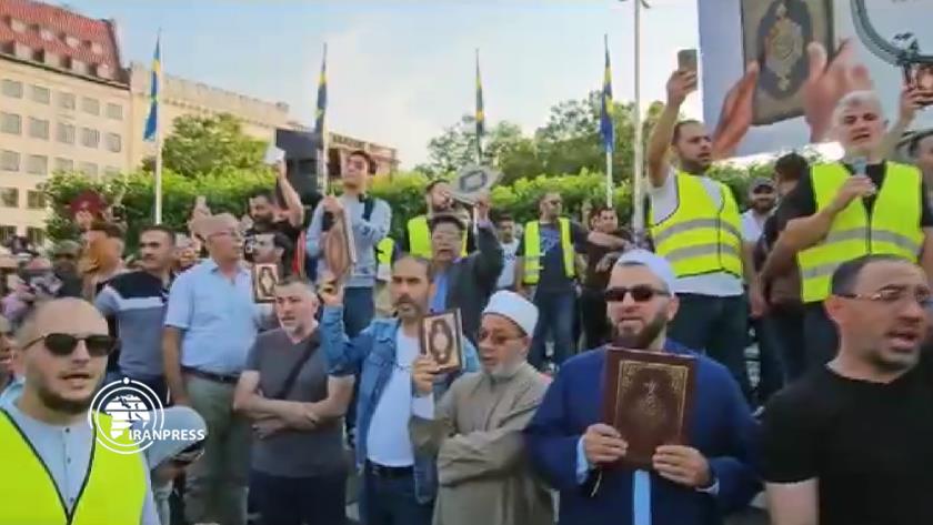 Iranpress: Protest in Sweden Malmo against Holy Quran desecration