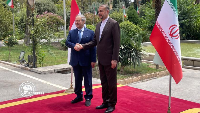 Iranpress: Iran FM welcomes Syrian counterpart 
