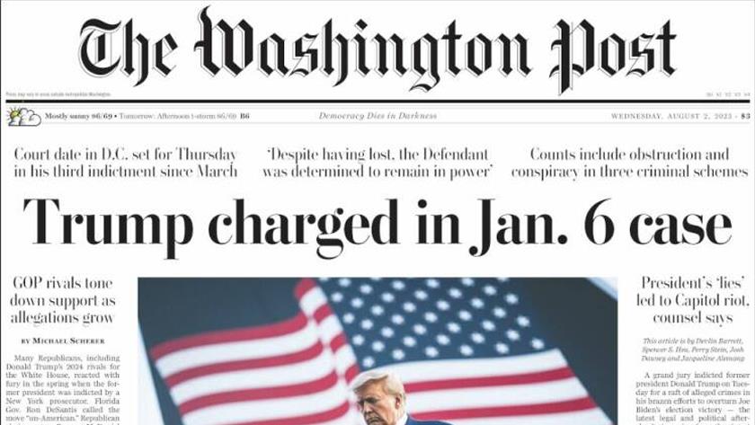 Iranpress: World Newspapers: Trump charged in Jan.6 case