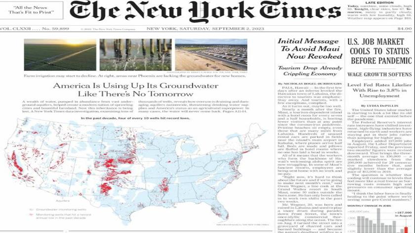 Iranpress: World Newspapers:America is Using up its Groundwater Like There