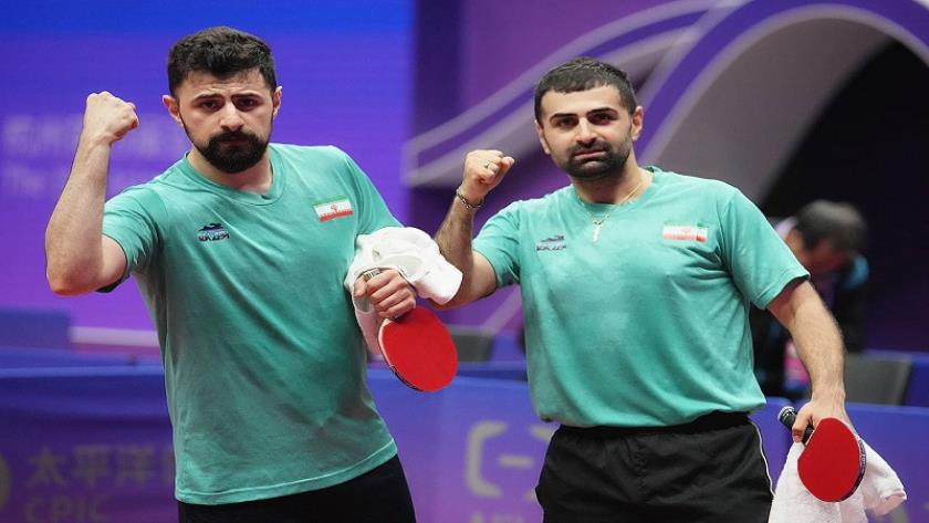 Iranpress: Iranian men duo in table tennis doubles team win bronze