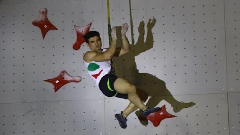 Iranpress: Iran wins a gold medal in rock climbing at Asian Games