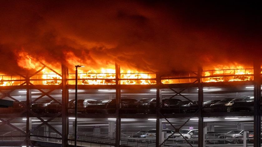 Iranpress:  Luton airport in London closed as fire breaks out at its car park