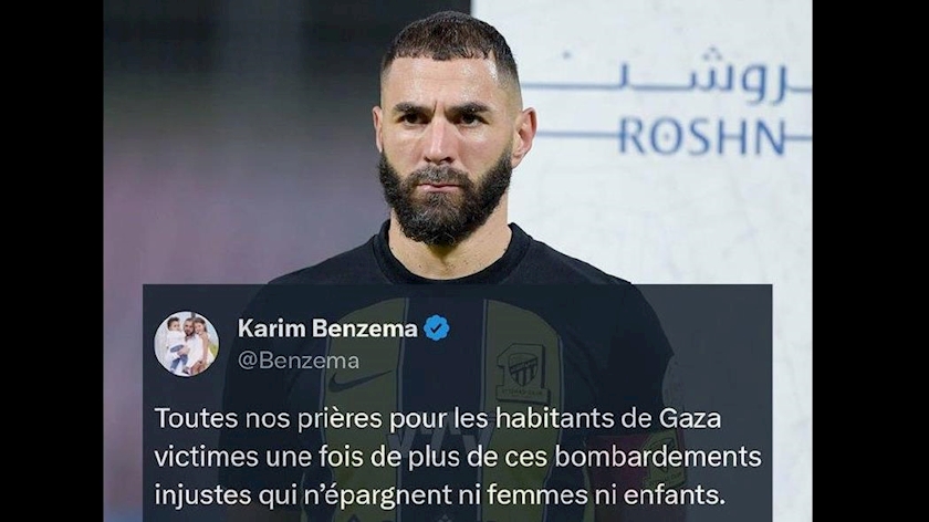 Iranpress: Karim Benzema supports the Palestinians
