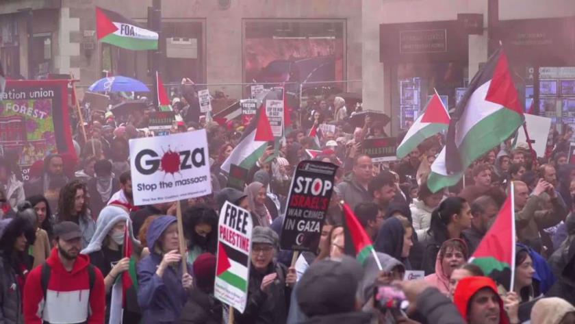 Iranpress: Pro-Palestinian protest in London calls for end of Gaza bombing