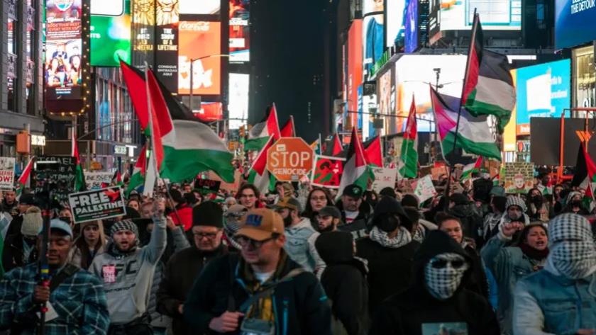 Iranpress: Pro-Palestinian supporters rally in New York City for Gaza ceasefire