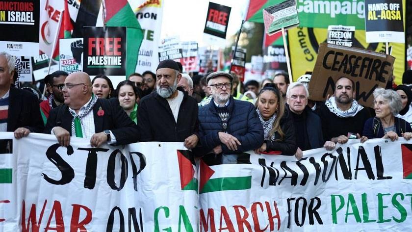Iranpress: Londoners hold massive rally condemning Israeli crimes  