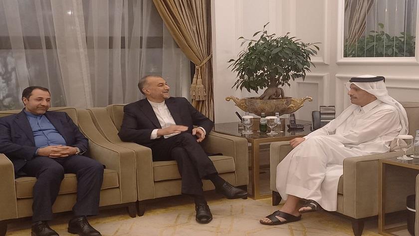 Iranpress: Iran, Qatar FMs discuss latest Gazan developments