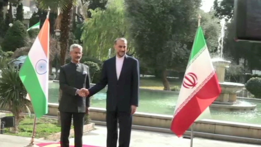 Iranpress: Iran’s FM receives his Indian counterpart