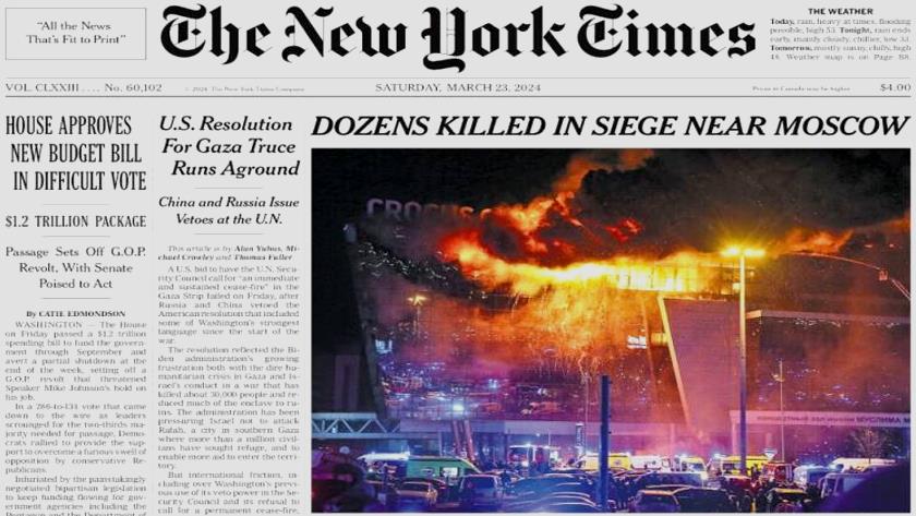 Iranpress: World newspapers: Dozens killed in siege near Moscow