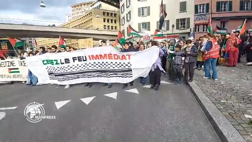Iranpress: Switzerland; Popel stage pro-Palestinian rally in Lausanne