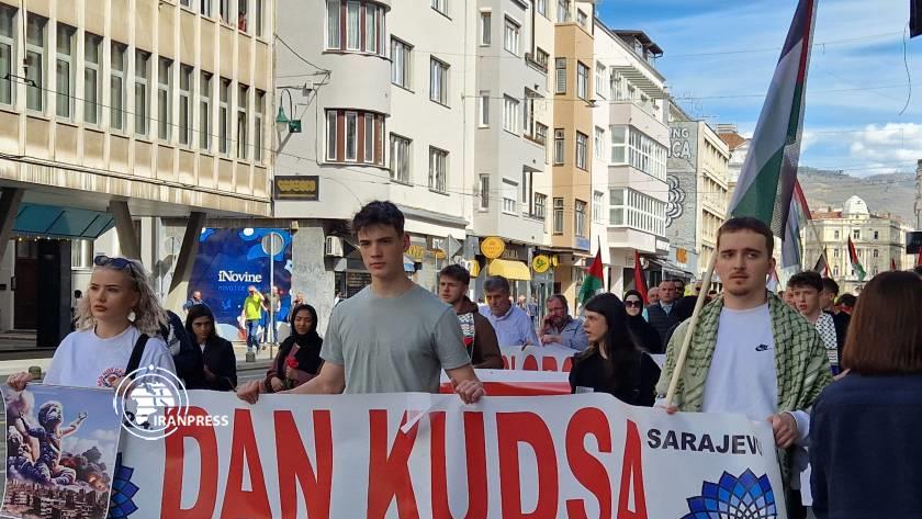 Iranpress: People in Bosnia stage Quds Day rally