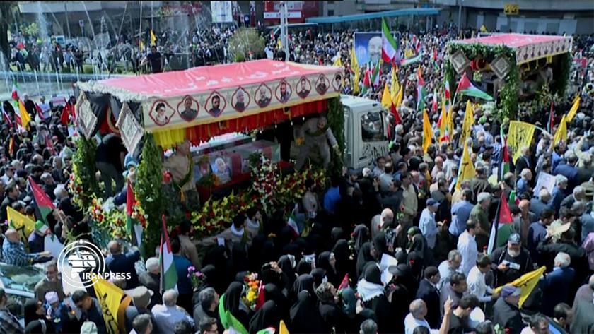 Iranpress: Iranians observe Quds Day by bidding farewell to martyrs