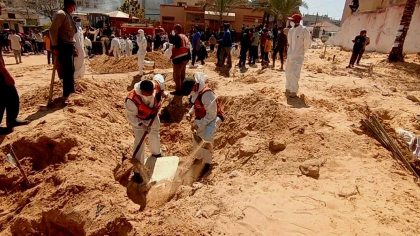 Iranpress: 50 bodies found in mass grave in Gaza hospital