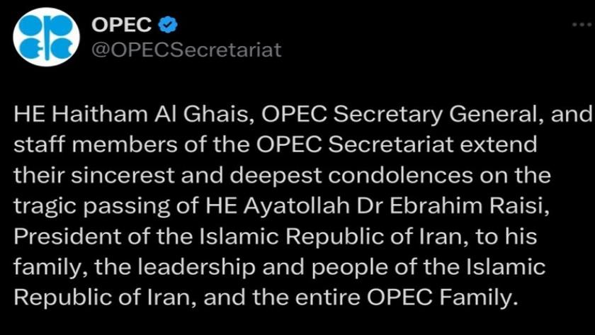 Iranpress: OPEC Conveys Its Condolences on The Passing of Iranian President